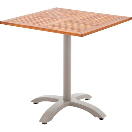 27-1/2in Square Outdoor Teakwood Cafe Table, Tan